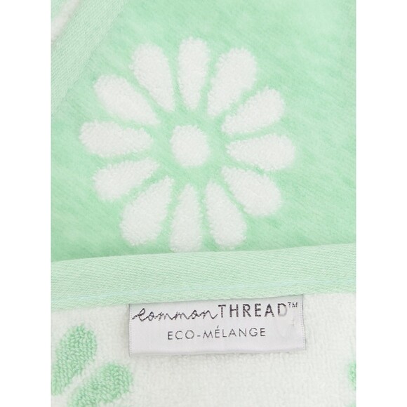 Common Thread Eco Melange White Daisy Mint Green Zero Twist Cotton Towel Set 6pc - Picture 4 of 9
